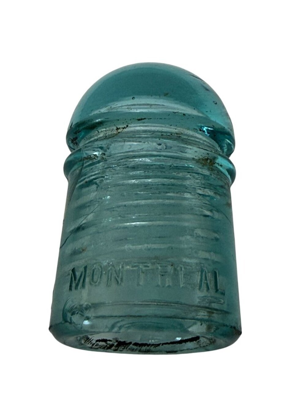 Montreal Glass Insulator Vintage Telephone Pole Insulator